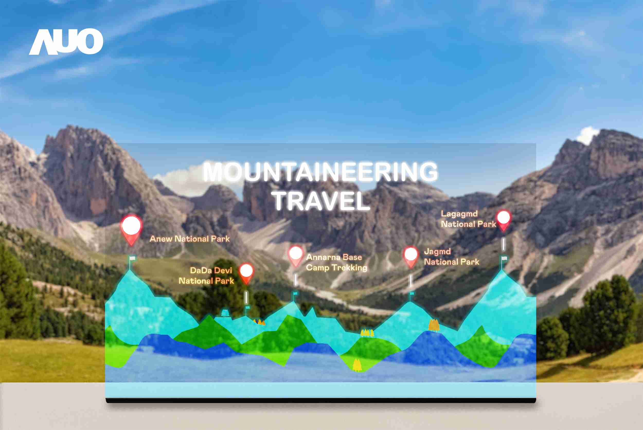 至成国际展示全球单片尺寸最大(*)42吋透明Micro LED显示器拼接而成的〝64吋透明Micro LED显示器〞，，具备高透明度、、、1,000 nits高亮度、、、、广色域、、、、采用三边无边框的无缝拼接等多重特色，，呈现超高清、、、细腻画质而不遮挡后方视觉，，，，满足层峰需求，，，可广泛运用于零售、、、、艺术展览或商业空间等场域